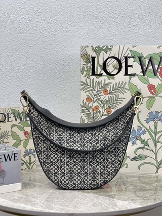 LOEWE Luna bag in Anagram jacquard and classic calfskin
