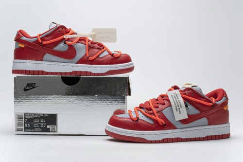 OFF White X Nike Dunk Low University Red   CT0856-600