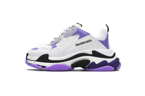 Ba***ci*ga Triple S White Pink Purple  524039 W09OH 9688