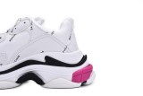 Ba***ci*ga Triple S Letter White Rose Red   524039 W2FA4 9155