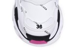 Ba***ci*ga Triple S Letter White Rose Red   524039 W2FA4 9155