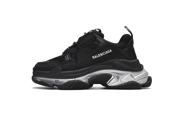 Ba***ci*ga Triple S Black Silver   544351 W2FB2 1001