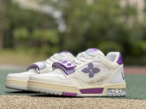 21 new LV TRAINER men's high-top sneakers White purple 1A5QCH