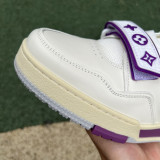 21 new LV TRAINER men's high-top sneakers White purple 1A5QCH