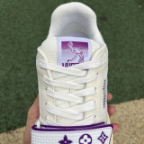 21 new LV TRAINER men's high-top sneakers White purple 1A5QCH
