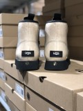 UGG sheepskin fur integrated snow boots beige white