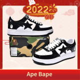 A Bathing Ape Bape Sta Low Black White 1H70-191-001