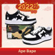 A Bathing Ape Bape Sta Low Black White 1H70-191-001