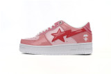 A Bathing Ape Bape Sta Low Pink Paint Leather 1H2-019-1046