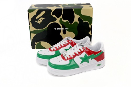 A Bathing Ape Bape Sta Low Red, white, and Green 1180-191-004