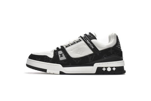 VL1202 Louis Vuitton Trainer Black And White Cloth Cover