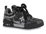 L*s V*n Skate Trainer Black Swarovski Monogran  1ABMHV