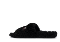 Ba*ga Furry Slide Black White (Women's)  654261W2DO11096