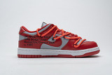 OFF White X Nike Dunk Low University Red  CT0856-600