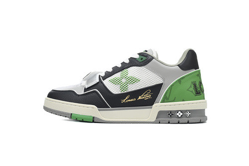 LO**S VU**TON LV Trainer Monogram strap Black White Green 1AC50F