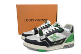 LO**S VU**TON LV Trainer Monogram strap Black White Green 1AC50F