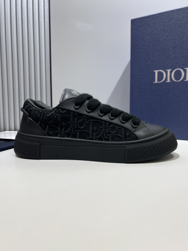 Di*r  B33 Sneaker Black Smooth Calfskin Oblique Raised Embroidery 3SN303ZYQ_H900