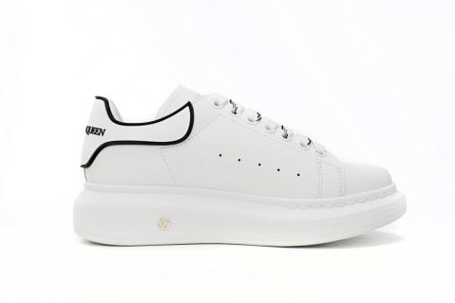 Alexander McQueen Leather Smooth Calfskin Low Top Fashion Sneakers Men's White 625156WHXMT9074