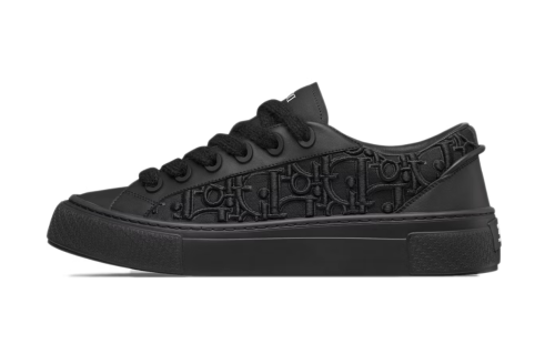 Di*r  B33 Sneaker Black Smooth Calfskin Oblique Raised Embroidery 3SN303ZYQ_H900