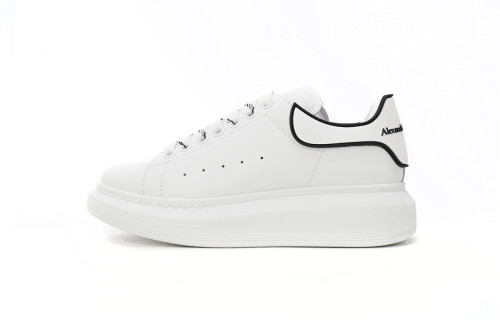 Alexander McQueen Leather Smooth Calfskin Low Top Fashion Sneakers Men's White 625156WHXMT9074