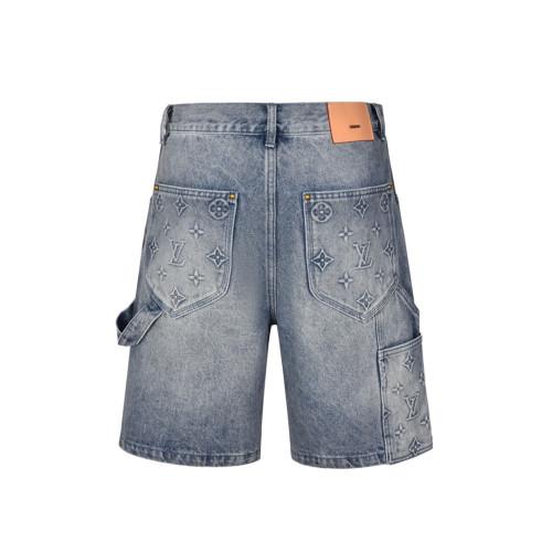 L*IS V*N FW23 Embossed Zipper Mid-Rise Cargo Shorts Men's Blue 1ABJ7G