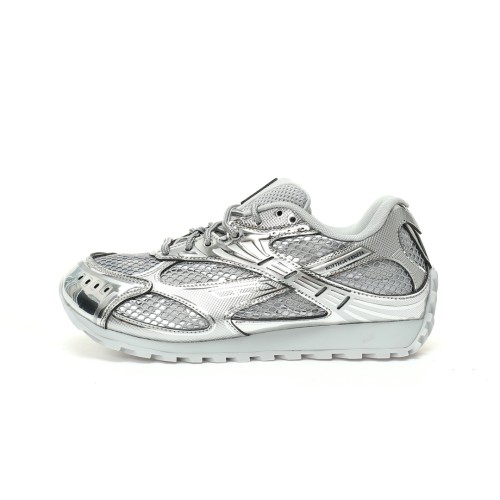 Bottega Veneta Orbit Lace-up Low Sneakers Silver 741357v4v511414