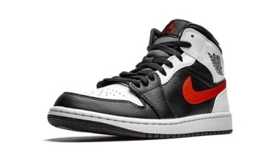 Jordan 1 Mid Black Chile Red White  554724-075