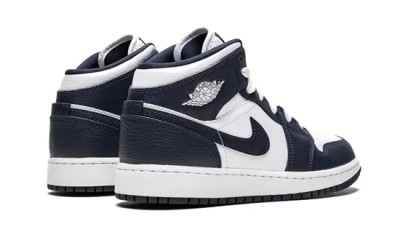 Jordan 1 Mid White Metallic Gold Obsidian   554725-174