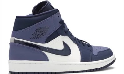 Jordan 1 Mid Obsidian Sanded Purple     554724-445