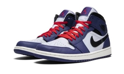 Jordan 1 Mid Deep Royal Blue Black    852542-400