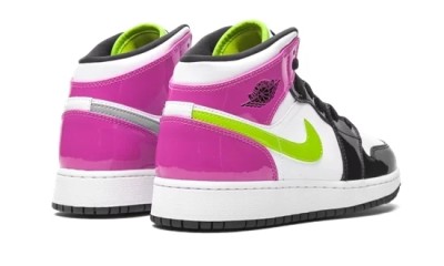 Jordan 1 Mid White Black Cyber Pink (GS)    CZ9835-100