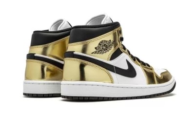 Jordan 1 Mid Metallic Gold Black White  DC1419-700