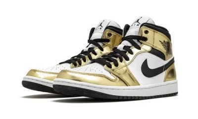 Jordan 1 Mid Metallic Gold Black White  DC1419-700