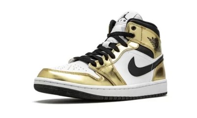 Jordan 1 Mid Metallic Gold Black White  DC1419-700