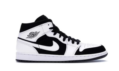 Jordan 1 Mid White Black     554724-113