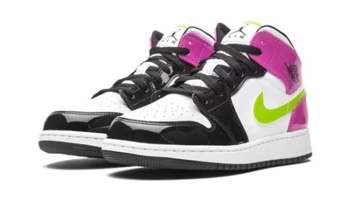 Jordan 1 Mid White Black Cyber Pink (GS)    CZ9835-100