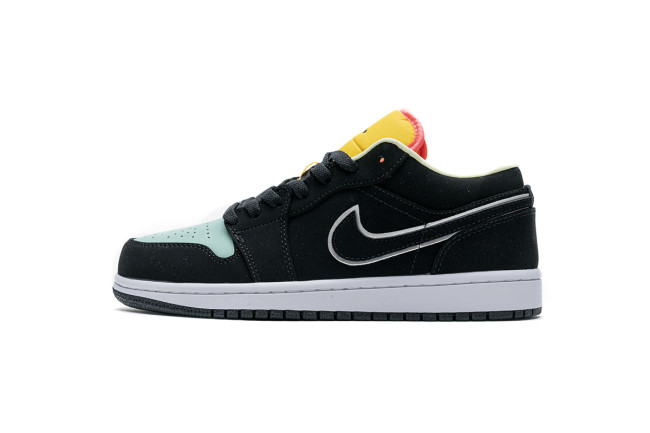 Jordan 1 Low Black Aurora Green Laser Orange    CK3022-013