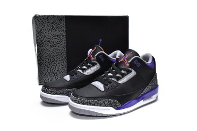 Jordan 3 Retro Black Court Purple     CT8532-050