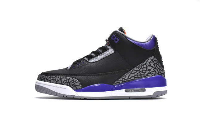 Jordan 3 Retro Black Court Purple     CT8532-050