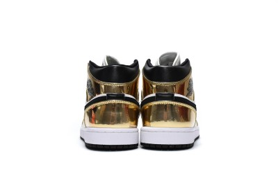 Jordan 1 Mid Metallic Gold Black White (GS)     DC1420-700