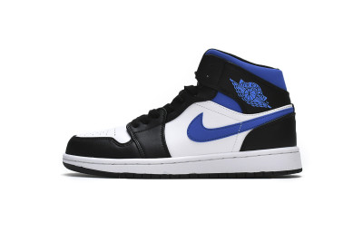 Jordan 1 Mid White Black Racer Blue      554724-140