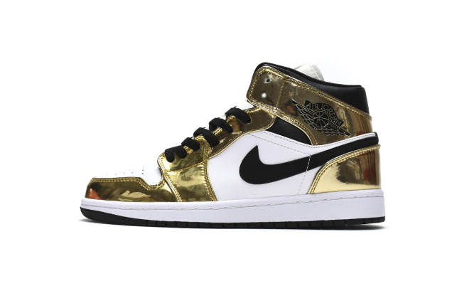 Jordan 1 Mid Metallic Gold Black White (GS)     DC1420-700