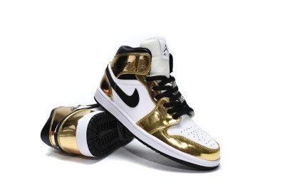 Jordan 1 Mid Metallic Gold Black White (GS)     DC1420-700