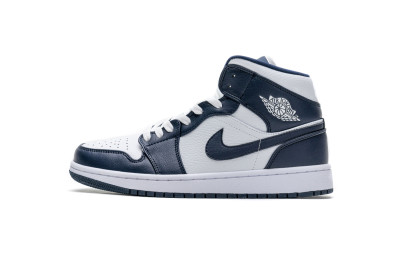 Jordan 1 Mid White Metallic Gold Obsidian      554724-174