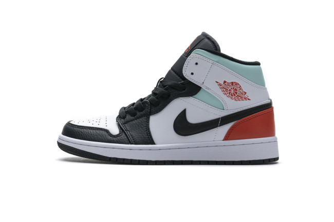 Jordan 1 Mid SE White Black Red Spruce (GS)        BQ6931-100