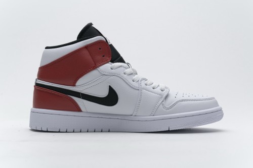 Jordan 1 Mid White Black Gym Red       554724-116