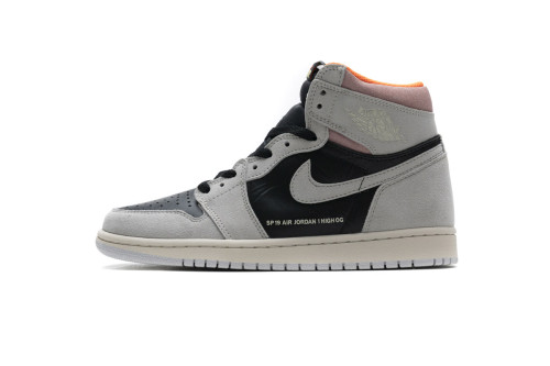 Jordan 1 Retro High Neutral Grey Hyper Crimson     555088-018