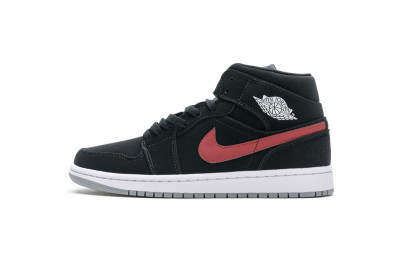 Jordan 1 Mid Multi-Color Swoosh Black (GS)       554725-065