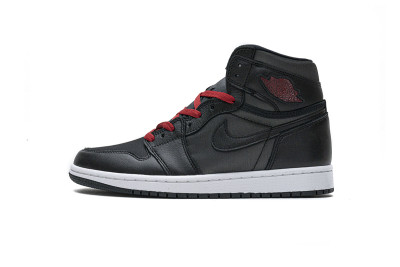 Jordan 1 Retro High Black Satin Gym Red         555088-060