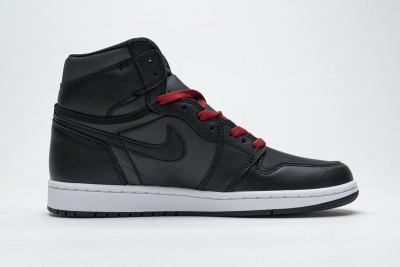 Jordan 1 Retro High Black Satin Gym Red         555088-060